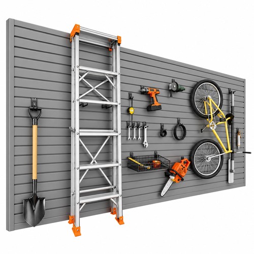 Slatwall panels garage wall - slatwall,